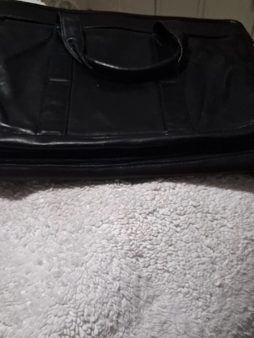 Tumi Black Leather Briefcase Messenger Bag for Men